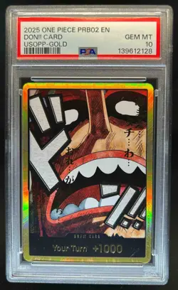 2025 One Piece PRB02 The Azure Seas Seven Don!! Card Usopp Gold NNO PSA 10 - Image 1