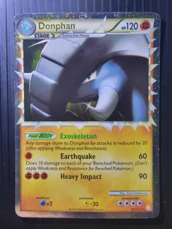 Donphan Prime Holo Card 107/123 HeartGold SoulSilver LP Condition - Image 1
