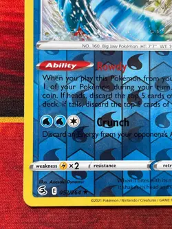 Feraligatr Reverse Holo Rare - 057/264 - Pokemon SWSH08: Fusion Strike - NM - Image 4