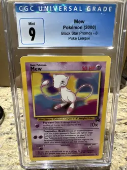 MEW BLACK STAR PROMO #8 Blue Label CGC 9 MINT POKEMON LEAGUE WOTC Year 2000 🔥 - Image 1