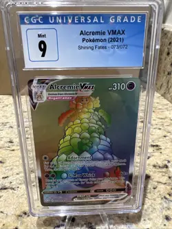 Blue CGC 9 MINT Pokemon Alcremie VMAX Shining Fates Secret Rare Holo 073/072 - Image 1