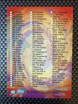 Topps 2000 Pokemon - TV Animation Edition Series 2 Checklist, Blue Logo, MINT - Image 2