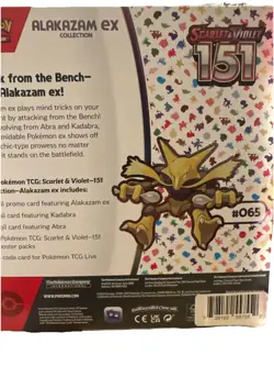 Pokemon TCG Scarlet and Violet - 151 Alakazam ex Collection Box - 4 Packs New! 820650855269 - Image 3