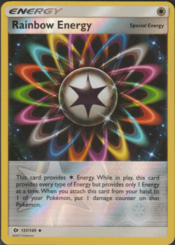 Rainbow Energy 137/149 Reverse Holo Pokemon 2017 Sun & Moon LP - Image 1