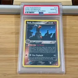 2004 Pokemon Ex Team Rocket Returns 37 Dark Houndoom PSA 10 Gem MT - Image 1