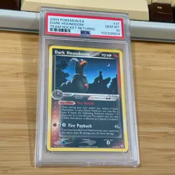 2004 Pokemon Ex Team Rocket Returns 37 Dark Houndoom PSA 10 Gem MT - Image 2