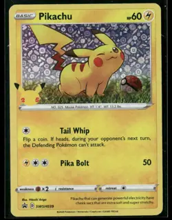 2020 Pokemon General Mills Black Star Promo Pikachu #SWSH039 Holo LP - Image 1