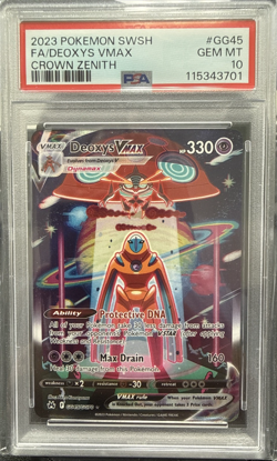 2023 POKEMON SWSH CROWN ZENITH FA/DEOXYS VMAX #GG45 PSA 10 - Image 1