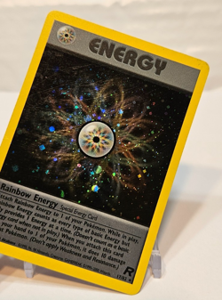 Rainbow Energy 17/82 Holo Rare SWIRL Unlimited Team Rocket Pokemon 1255 - Image 4