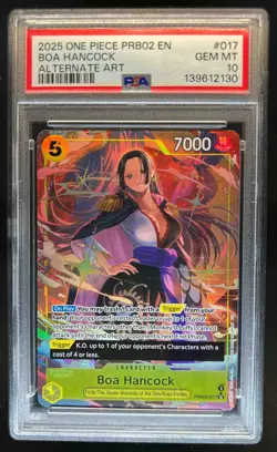 2025 One Piece Premium Booster Vol. 2 PRB02 Boa Hancock Alt Art #017 PSA 10 - Image 1