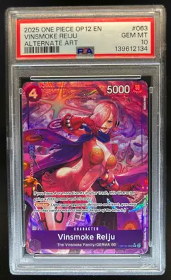 2025 One Piece Legacy of the Master Vinsmoke Reiju Alternate Art OP12-063 PSA 10 - Image 1