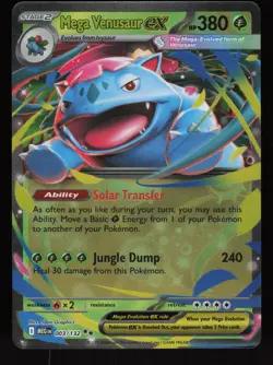 2025 Pokemon Mega Evolution VENUSUAR ex - Holo Rare Card #3/132 - Image 1