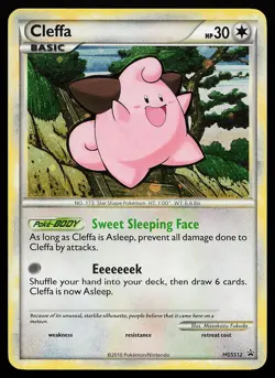 Cleffa HGSS12 Holo Black Star Promo Pokemon Card - Image 1