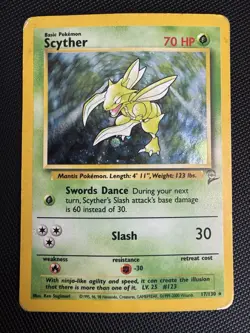 Scyther - 17/130 - Pokemon Base Set 2 Holo Rare Card WOTC - Image 1