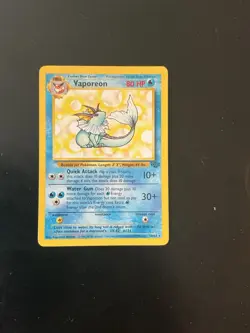 Vintage Vaporeon Pokemon Card From Jungle Set #28/64 Wotc 1999 - Image 1