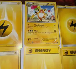 Raichu Next Destinies Rare With Vintage Electric Energy Pokemon Card Lot - Image 2