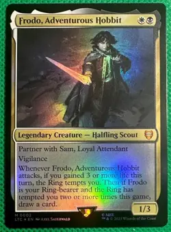 Frodo, Adventurous Hobbit Lord of the Rings Magic Gathering Foil M0002 MINT - Image 1