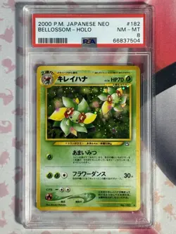 2000 P.M. Pokemon Neo Blossom Holo 182 PSA 8 NM-MT - Image 3