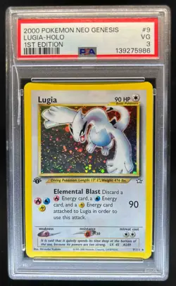 2000 Pokemon Neo Genesis 1st Edition Lugia Holo #9/111 PSA 3 - Image 1