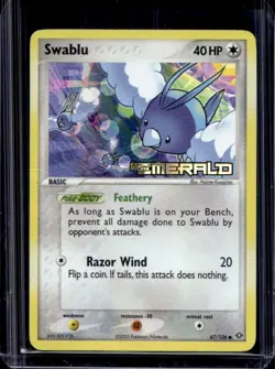 2005 Pokemon EX Emerald Swablu Reverse Holo #67/106 - Image 1