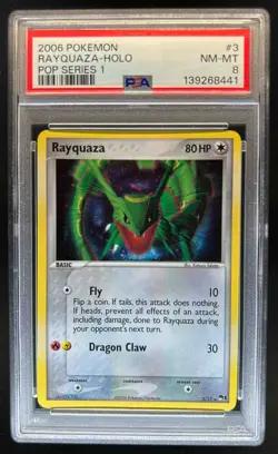 2006 Pokemon Pop Series 1 Rayquaza Holo #3 PSA 8 Near Mint - Mint - Image 1