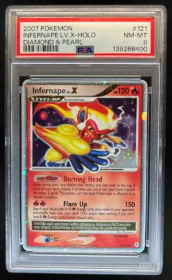 2007 Pokemon Diamond & Pearl Infernape LV.X Holo #121/130 PSA 8 - Image 1