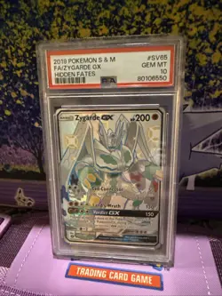PSA 10 💎 2019 POKEMON SUN & MOON HIDDEN FATES #SV65 FA/ZYGARDE GX - Image 1