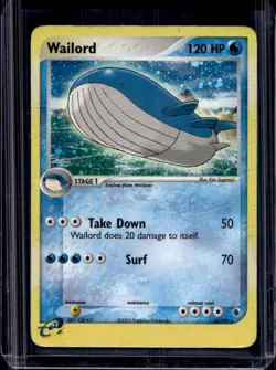 2003 Pokemon EX Ruby & Sapphire Wailord Holo #14/109 - Image 1