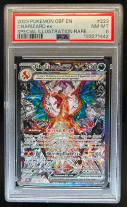 2023 Pokemon SV Obsidian Flames - OBF EN Charizard ex #223/197 PSA 8 - Image 1