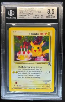 1999 Pokemon Wizards Black Star Promos _____'s Pikachu #24 BGS 8.5 - Image 1
