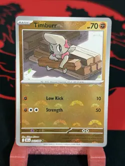 Pokemon - Timburr 047/086 - SV Black Bolt - Pokeball Reverse Holo NM Pokemon - Image 1