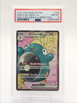 IONO'S BELLIBOT EX 2025 POKEMON PREMIUM COLLECTION S&V BSP #194 PSA 8 Q0004 - Image 1