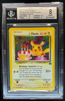 1999 Pokemon Wizards Black Star Promos _____'s Pikachu #24 BGS 8 - Image 1