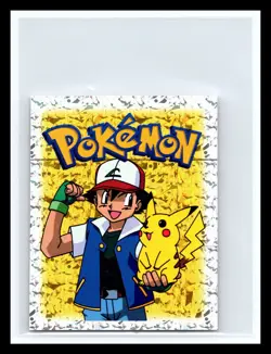 💥 Ash & Pikachu Merlin Pokemon 1999 Album Sticker Silver Prism Rare Holo # S32 - Image 1