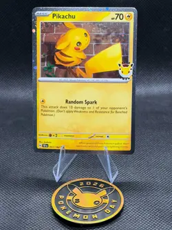 Pikachu 051 /162 - 2026 Pokemon Day 30th Anniversary Stamped Promo w/ Coin - Image 1