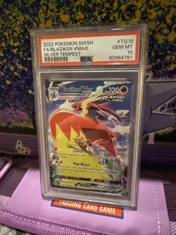 2022 Pokemon SWSH FA Blaziken Vmax Silver Tempest PSA 10 - Image 1