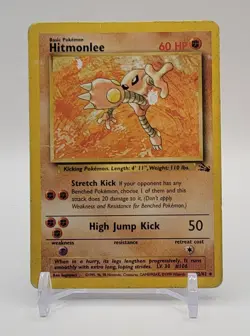 DAMAGED Pokemon TCG Hitmonlee 22/62 Fossil Unlimited - Image 1