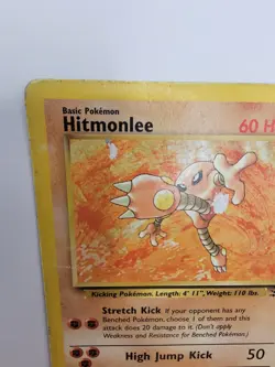 DAMAGED Pokemon TCG Hitmonlee 22/62 Fossil Unlimited - Image 3