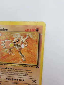 DAMAGED Pokemon TCG Hitmonlee 22/62 Fossil Unlimited - Image 4