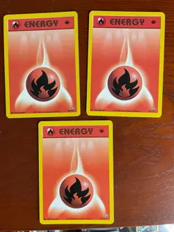 Pokemon Fire Energy 1st Ed 107/111 SINGLE USED GOOD COND - Image 2