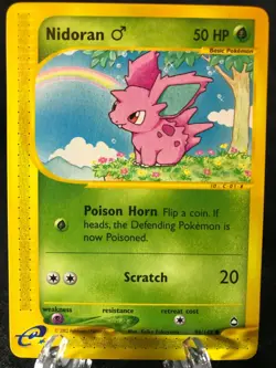 Nidoran M 096/147 Aquapolis Common Pokemon TCG NM Never Played - Image 1