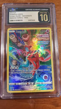 Pokemon CGC 10 Pristine Crown Zenith: Galarian Gallery Deoxys GG12/GG70 - Image 1