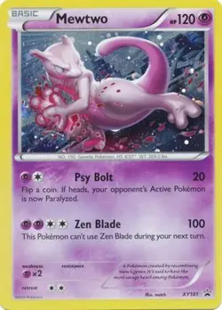 Heavily Played, English Pokemon Holo Mewtwo - XY101 - Mega Mewtwo Collection Pro - Image 1