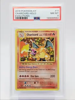 CHARIZARD 2016 POKEMON XY EVOLUTIONS HOLO RARE A 11/108 PSA 8 Q0004 - Image 1