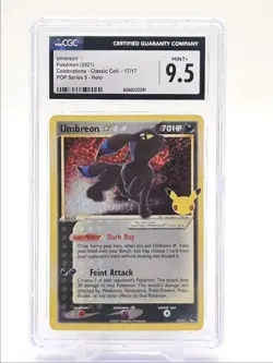 UMBREON 2021 POKEMON CELEBRATIONS CLASSIC HOLO RARE A 17/17 CGC 9.5 Q0004 - Image 1