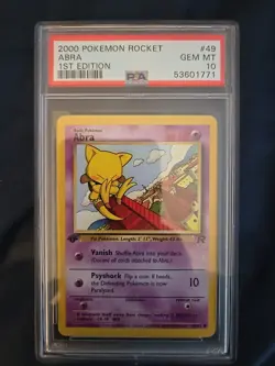 Abra 1st Edition PSA 10 Pokemon Rocket 2000 #49 - Image 1