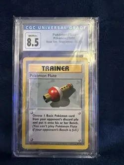 1999 Pokemon Pokemon Flute Base Set # 86/102 shadowless Non-Holo CGC 8.5 - Image 1