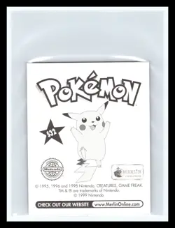 💥 Jenny Merlin Pokemon 1999 Vintage Album Sticker Silver Prism Holo # S32 - Image 2