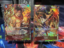 Bandai One Piece Portgas D Ace and Sabo Holo Vol 5 Promo Character Cards English - Image 1