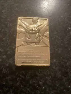 1999 Burger King Pokemon Pikachu Trading Card Gold Plated 23K Nintendo Burger🔥 - Image 2